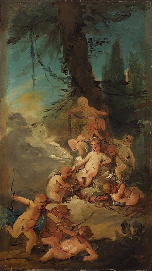 Crowning of Cupid, 1800, Giuseppe Bernardino Bison