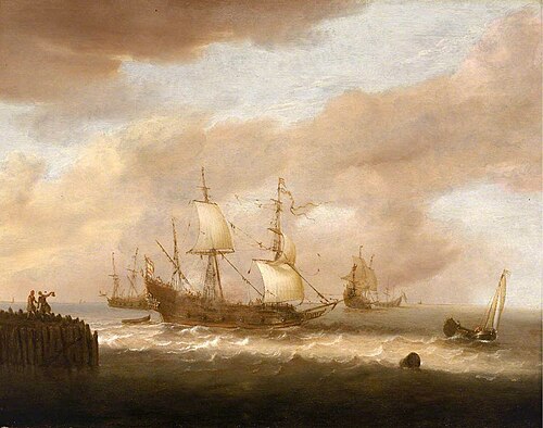 The Departure of an East Indiaman, 1642, Hendrick Staets