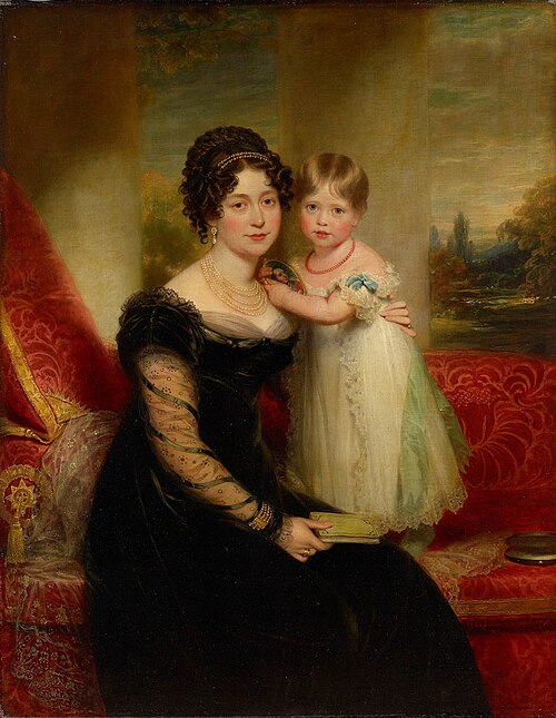 Victoria, Duchess of Kent with Princess Victoria, 1821, William Beechey