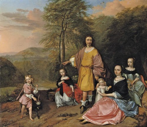 Family Portrait in a Landscape, 1660, Barend Graat
