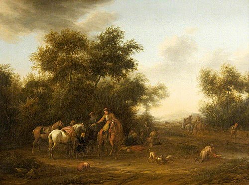Horsemen halted in a Wood, 1670, Barent Gael