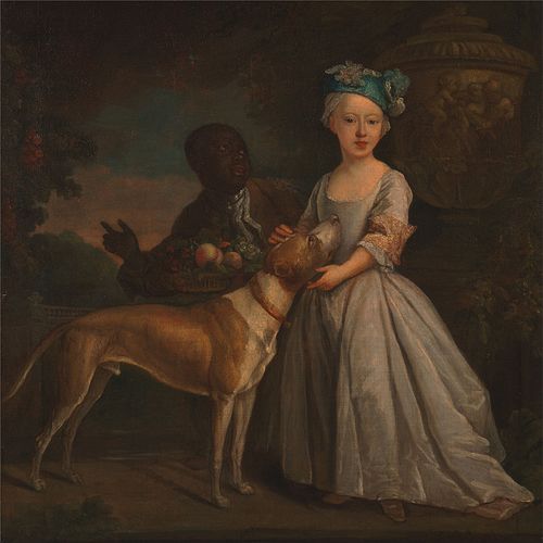 A Young Girl with an Enslaved Servant and a Dog, 1725, Bartholomew Dandridge
