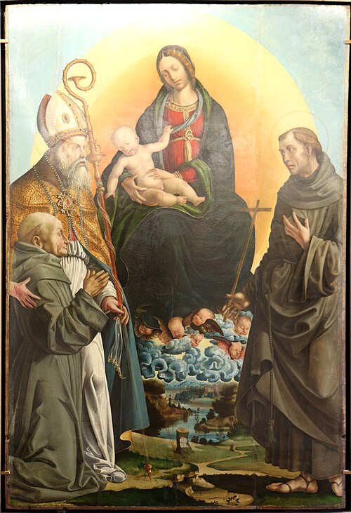 La Vierge en gloire entre saint François et saint Ambroise, 1507, Bartolomeo Bonone