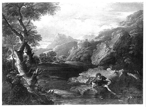 Gebirgslandschaft mit Burgruinen, , Bartolomeo Torreggiani