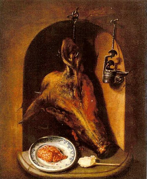Bodegon de caza (cabeza de cerdo), 1850, Bartolomé Montalvo