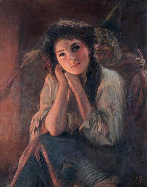 Girl and a Witch, 1901, Beatrice Offor