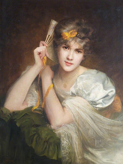 Portrait of an Unknown Woman with a Fan, 1910, Beatrice Offor