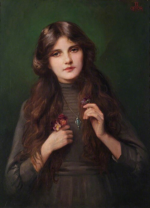 Portrait of an Unknown Girl in a Grey Dress, 1910, Beatrice Offor