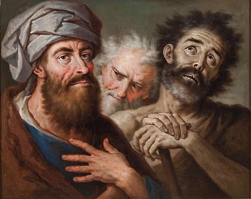 Tres figuras de busto ¿Job y sus amigos?, 1750, José Vergara