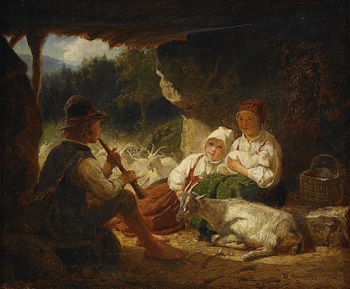 Herdefamilj med getter, 1863, Bengt Nordenberg