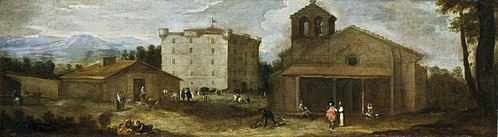 View of El Campillo the El Escorial Monks' country home, 1650, Benito Manuel Agüero
