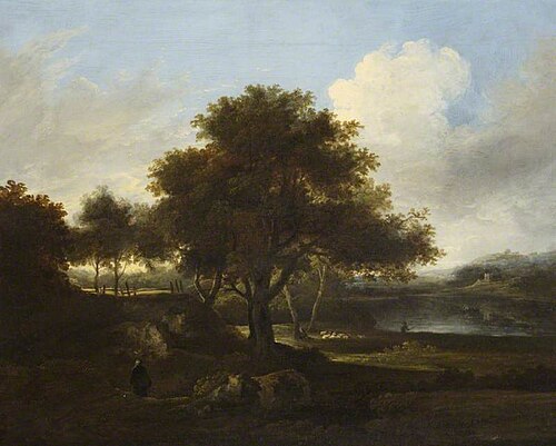 Country Landscape with Fisherman beside a Lake, 1811, Benjamin, the younger Barker