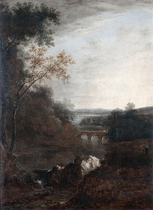 Landscape with a Bridge and a Winding River, , Benjamin, the younger Barker