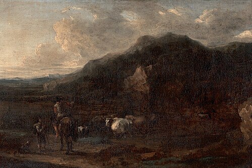 Landscape (style of Nicolaes Berchem), , Benjamin, the younger Barker