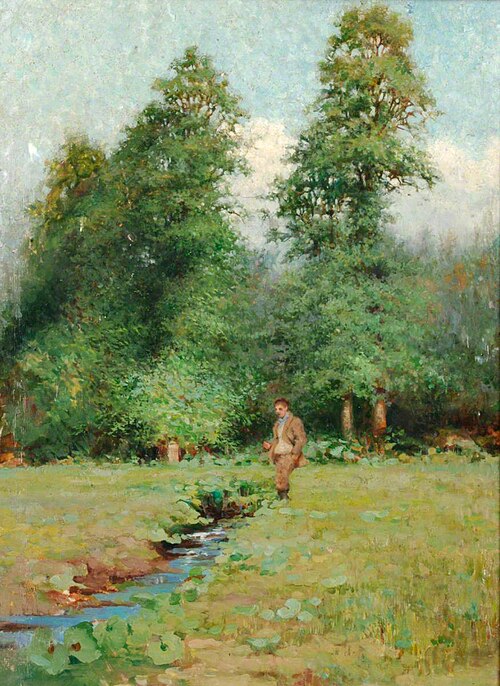 Man in a Field by a Stream, 1892, Benjamin Haughton