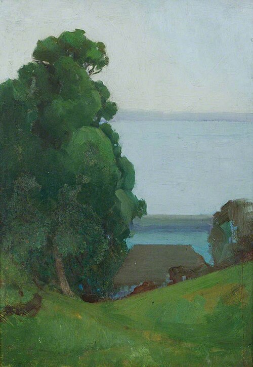 Trees on a Hill near the Sea, , Benjamin Haughton