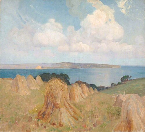 Cornfield with Stooks, , Benjamin Haughton