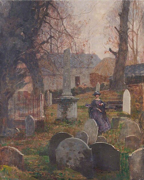 Woman in a Churchyard, , Benjamin Haughton