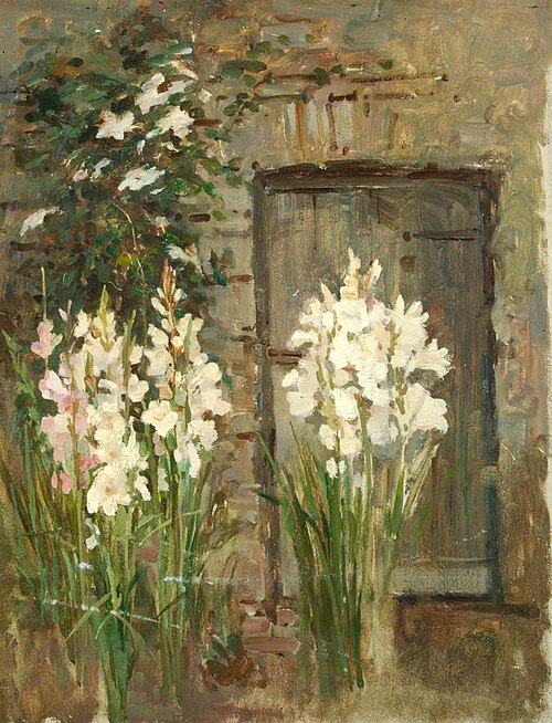 Gladioli near a Door, , Benjamin Haughton