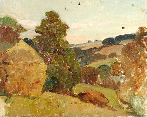 Landscape with Hayricks, , Benjamin Haughton