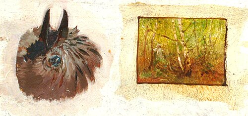 Sketch of Grassland and a Bird's Head, , Benjamin Haughton