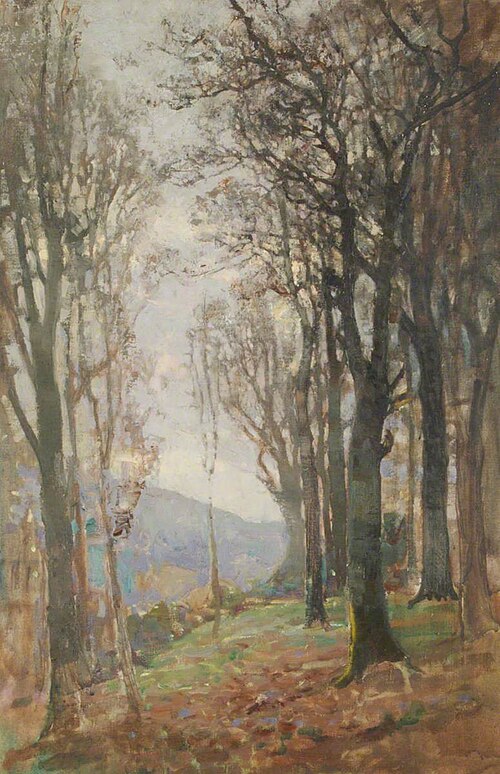 Woodland with Hills in the Distance, , Benjamin Haughton