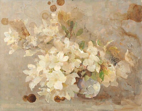 Yellow Flowers in a Vase, , Benjamin Haughton