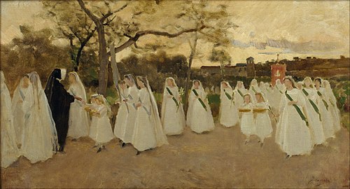 Procession of Schoolgirls, 1890, Joaquim Vayreda i Vila