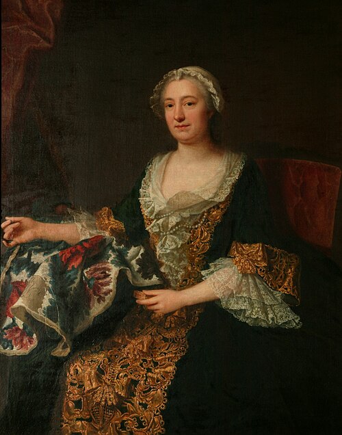The Marquise de Castellane with her Embroidery, 1743, Joseph Aved