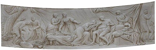 Queen Eleanor sucking the Poison from her Husband King Edward I's Wound (after Kauffman), 1790, Biagio Rebecca