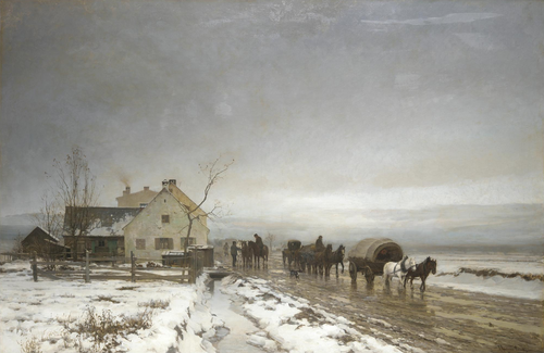 The long and wintery road., 1883, Anders Andersen-Lundby
