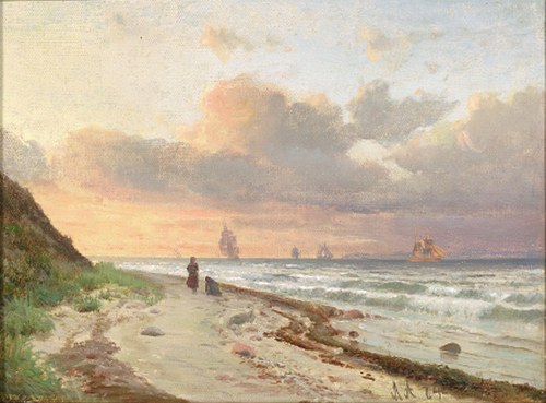 Sailing ships off the coast of Northern Zealand., 1874, Anders Andersen-Lundby