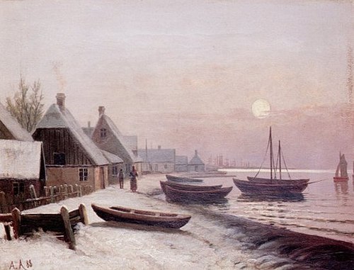 Fishing Boats in Winter Sunlight, 1923, Anders Andersen-Lundby