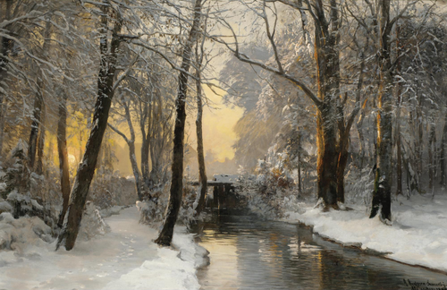 Winter woodland at dawn., 1888, Anders Andersen-Lundby
