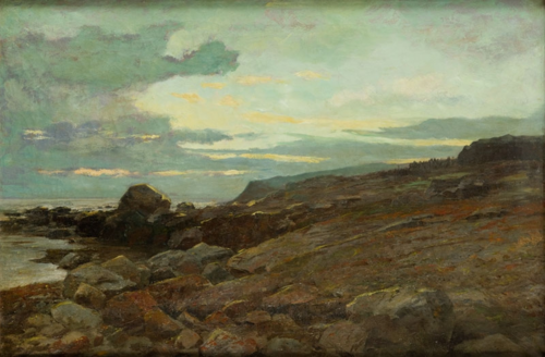 Landcape with rocky waterside., 1890, Anders Andersen-Lundby