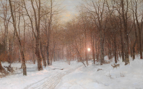 Sunset in the woods, winter., 1899, Anders Andersen-Lundby