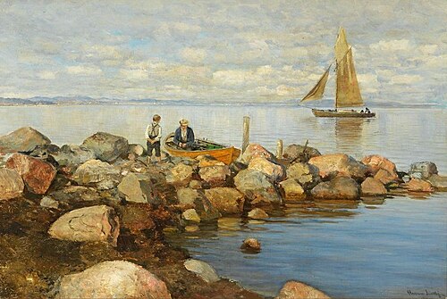 Summer at the lakeside., 1899, Anders Andersen-Lundby