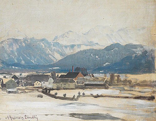 A winter landscape near Munich., 1899, Anders Andersen-Lundby