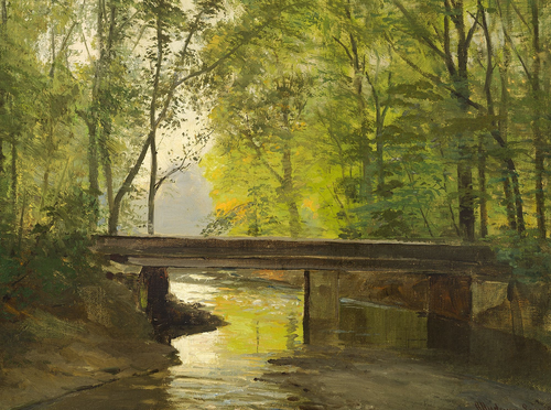 A river running through a forest., 1890, Anders Andersen-Lundby