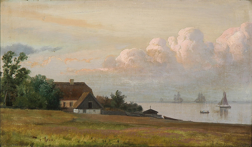 The coast of the Sound., 1871, Anders Andersen-Lundby