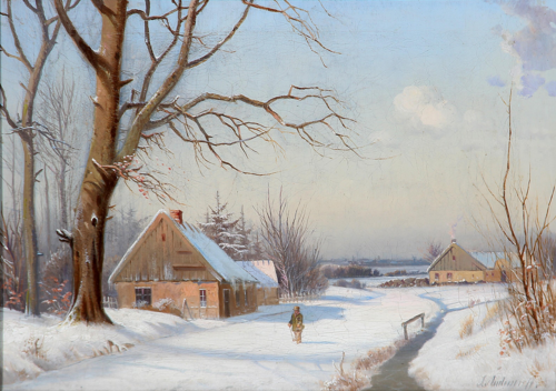 A sunny winter day in the countryside., 1874, Anders Andersen-Lundby