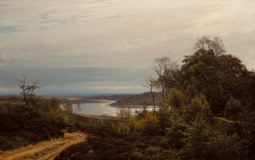 Ox-drawn cart near the Himmelbjerg lakes., 1879, Anders Andersen-Lundby