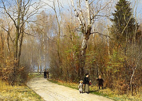 Sunny Winter's Day in the English Garden in Munich, 1885, Anders Andersen-Lundby