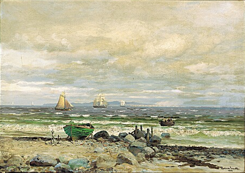 At the beach North of Kronborg, Denmark., 1886, Anders Andersen-Lundby