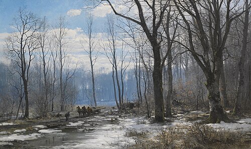 A winter day in the English Garden in Munich., 1890, Anders Andersen-Lundby
