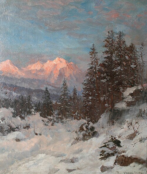 A mountain sunset., 1890, Anders Andersen-Lundby