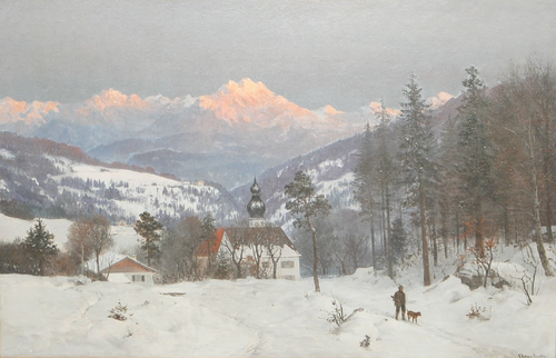 Winter landscape. 75 x 116 cm., 1890, Anders Andersen-Lundby