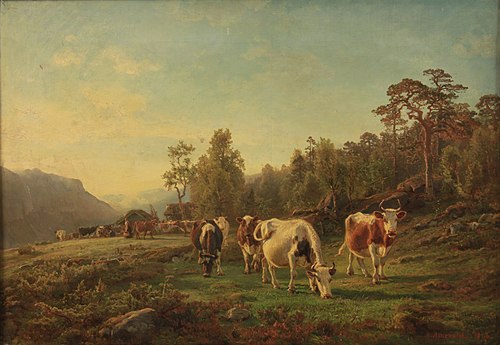 Landskap med kyr, 1866, Anders Monsen Askevold