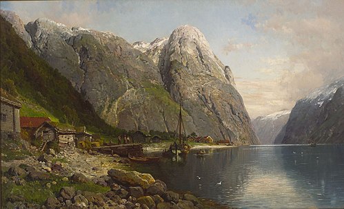 Bakka i Nerøyfjorden., 1892, Anders Monsen Askevold