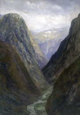 Utsikt fra Stalheim., 1888, Anders Monsen Askevold